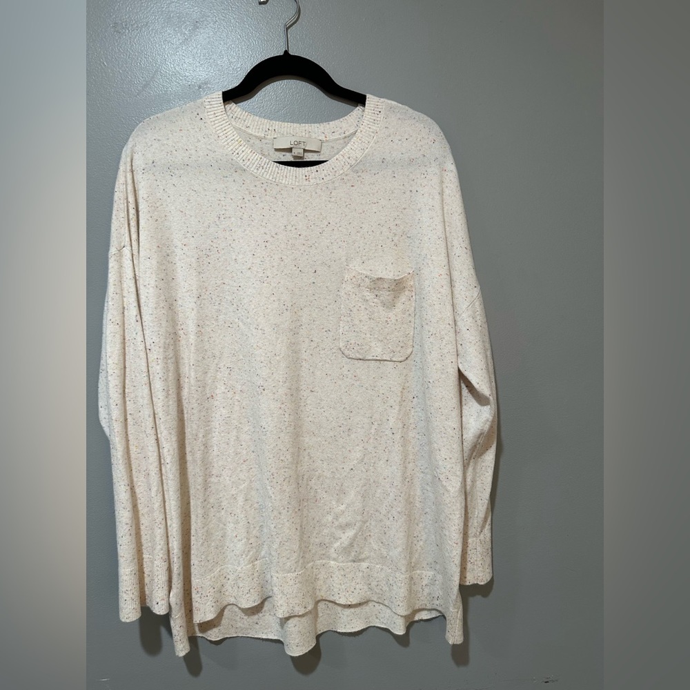 Loft cream speckled sweater XL